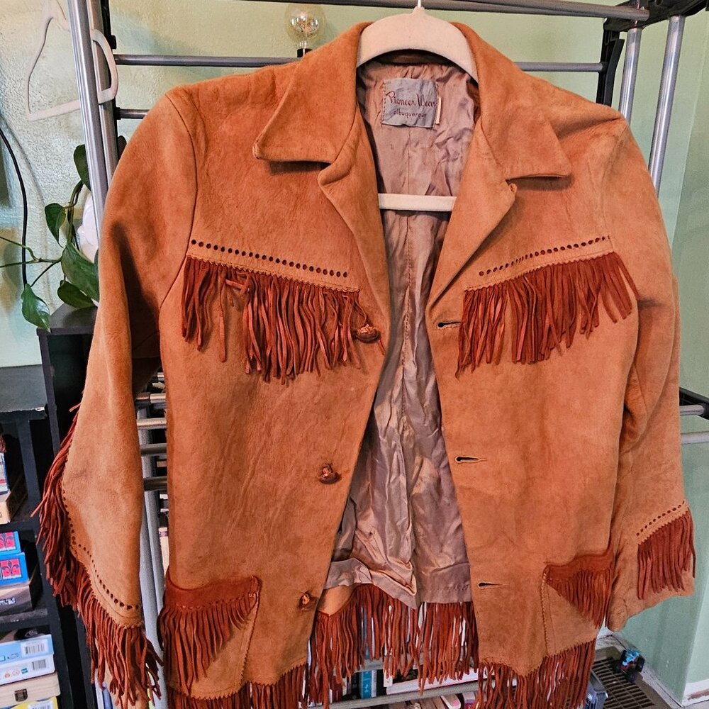 Vintage Girl's Pioneer Wear Suede Fringe Jacket